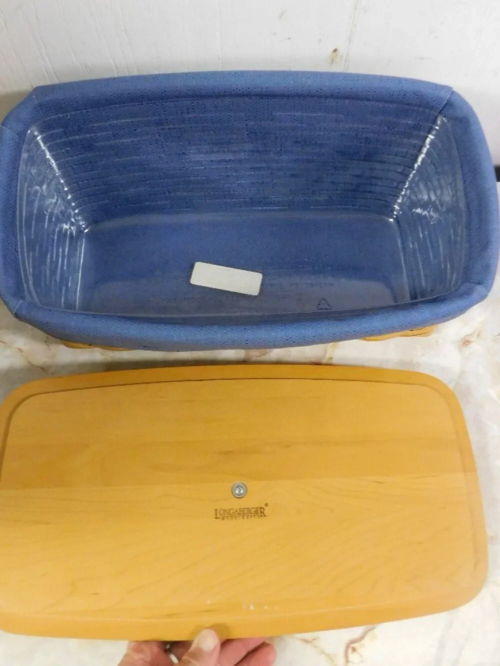 Longaberger 2002 Vanity Basket Combo Protector Liner & LId